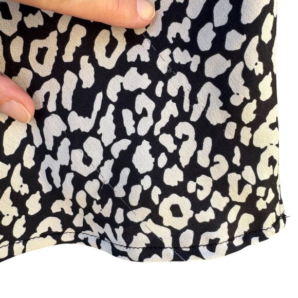 Princess Polly Womens Satin Black White Animal Print Going Out Party Mini Skirt - Picture 6 of 9